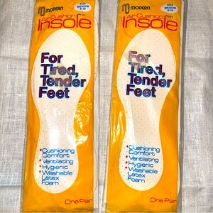 Men’s Air Cushion Washable Latex Foam Insoles 2 Packages one pair in each
